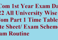 B.Com 1st Year Exam Date 2022 घोषित BCom Part 1 Time Table/ Date Sheet/ Scheme/ Routine