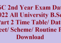 BSC 2nd Year Exam Date 2022 घोषित All University B.Sc Part 2 Time Table/ Date Sheet/ Scheme/ Routine Pdf Download