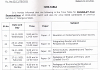 TS D.Ed Exam Time Table 2022 D.El.Ed 1st & 2nd Year Exam Date Pdf Download www.bse.telangana.gov.in