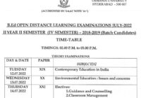 OU B.Ed Exam Time Table 2022 Osmania University BEd 1st/ 2nd/ 3rd/ 4th Sem Schedule Regular & Backlog