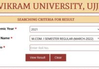 Vikram University M.Com 2nd Sem Result 2022 यहाँ देंखे www.vikramuniv.ac.in MCom Result Date
