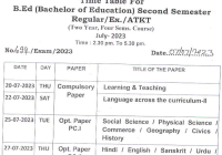 BU Bhopal B.Ed Time Table 2023 यहाँ देंखे Barkatullah University BEd 1st & 3rd Sem Exam Date @www.bubhopal.ac.in