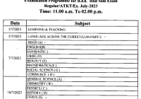 Vikram University B.Ed Time Table 2023 यहाँ देंखे BEd 1st & 3rd Sem Exam Date Pdf Download